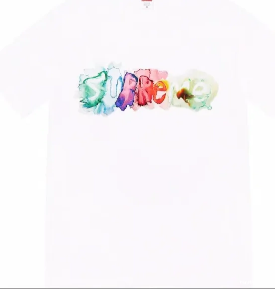 and XL 23SS M T-shirt Short sleeved WATERCOLOR Black Ink Color White Watercolor L Letter S TEE 0613